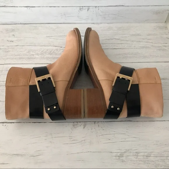 Chloe Beige and Black Ankle Boots - Picture 7 of 15